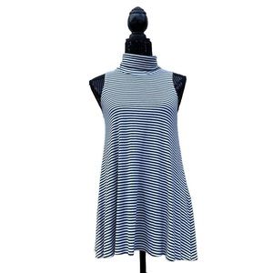 Puella Anthropologie Black White Striped Turtleneck Tunic Medium